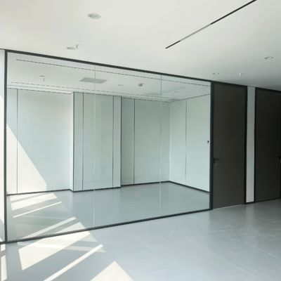Tempered Glass Partition Wall System - Aluminum Frame & Customizable