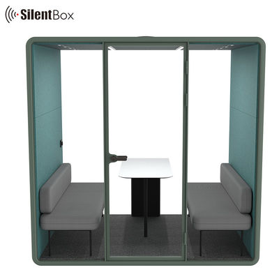 Movable Soundproof Meeting Pod with 4 People Seats STC30dB and 4000K Natural Light
