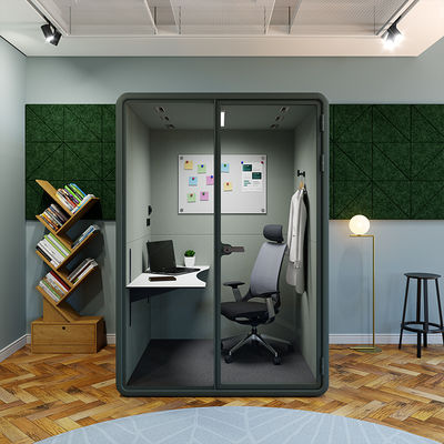 Modern Steel Frame Soundproof Booth with Ventilation System for Private Office and Meeting Pod