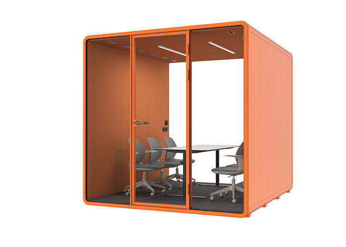 music acoustic room instrumental noise reduction mute cabin easy install Office pods xL size for 6 person Meeting room