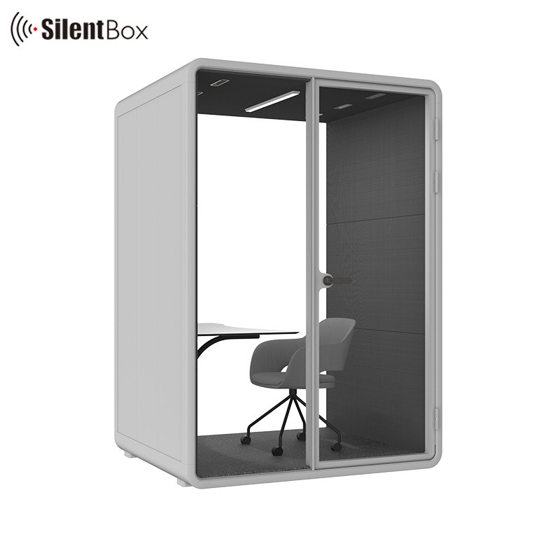 Modern Steel Frame Soundproof Booth with Ventilation System for Private Office and Meeting Pod
